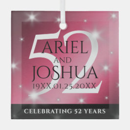 52エレガントnd Star Rubyの結婚記念日 ガラスオーナメント