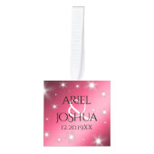 52エレガントnd Star Rubyの結婚記念日 キューブオーナメント (正面)