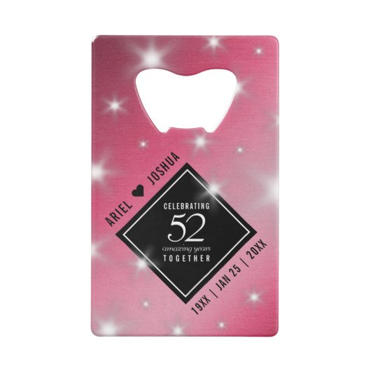 52エレガントnd Star Rubyの結婚記念日 クレジットカード栓抜き (裏面)