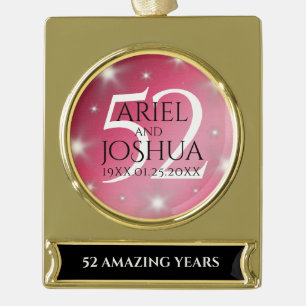 52エレガントnd Star Rubyの結婚記念日 ゴールドプレートバナーオーナメント
