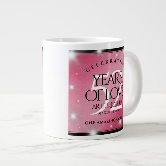 52エレガントnd Star Rubyの結婚記念日 ジャンボコーヒーマグカップ (正面右)