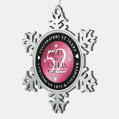 52エレガントnd Star Rubyの結婚記念日 スノーフレークピューターオーナメント (右)