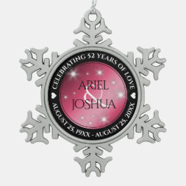52エレガントnd Star Rubyの結婚記念日 スノーフレークピューターオーナメント