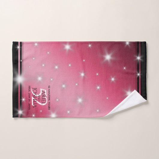 52エレガントnd Star Rubyの結婚記念日 バスタオルセット (ハンドタオル)