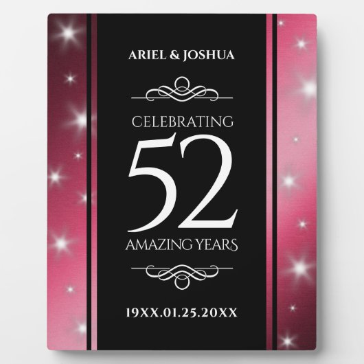 52エレガントnd Star Rubyの結婚記念日 フォトプラーク (正面)