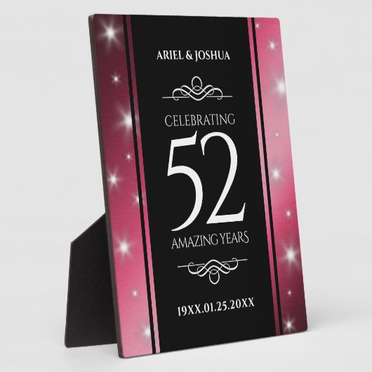 52エレガントnd Star Rubyの結婚記念日 フォトプラーク (側面)