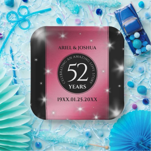 52エレガントnd Star Rubyの結婚記念日 ペーパープレート (パーティー)