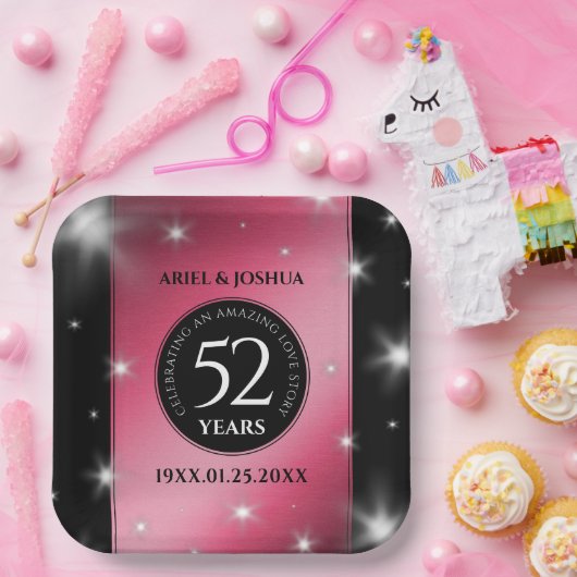 52エレガントnd Star Rubyの結婚記念日 ペーパープレート (パーティー)