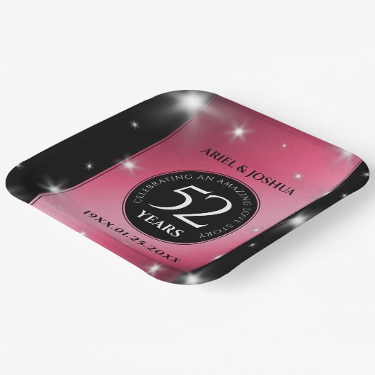 52エレガントnd Star Rubyの結婚記念日 ペーパープレート (傾斜あり)