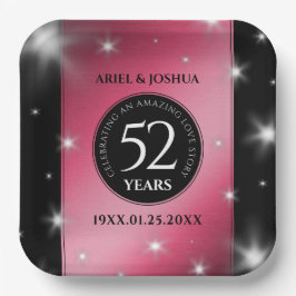 52エレガントnd Star Rubyの結婚記念日 ペーパープレート