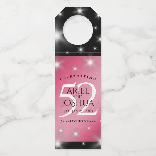 52エレガントnd Star Rubyの結婚記念日 ボトルネックタグ (裏面)