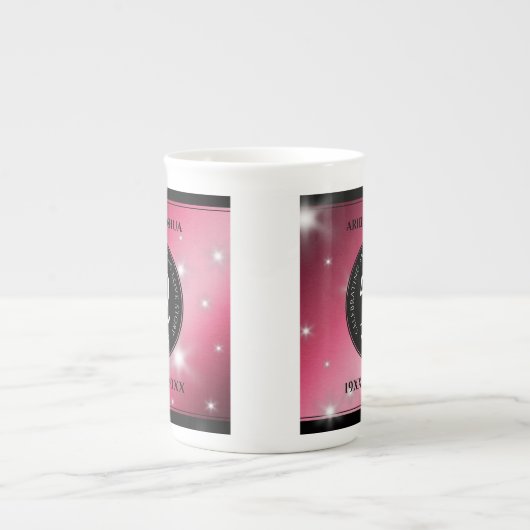 52エレガントnd Star Rubyの結婚記念日 ボーンチャイナマグカップ (正面)