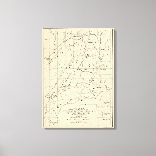 52中央の黒人の人口1880-1900 キャンバスプリント (正面)