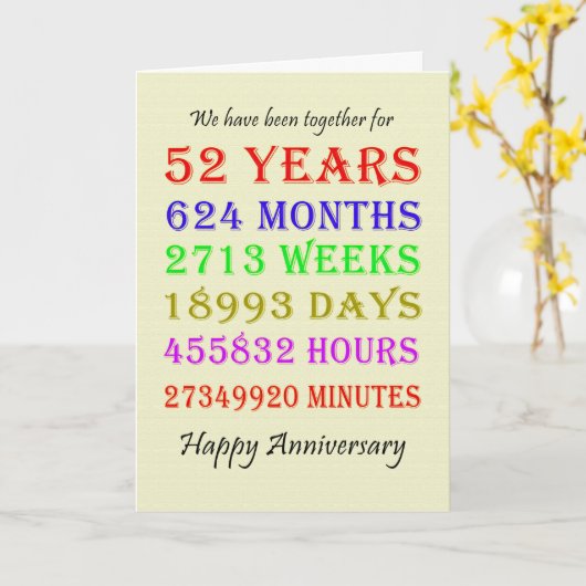 52周年記念マイルストーンカード カード (黄色い花)