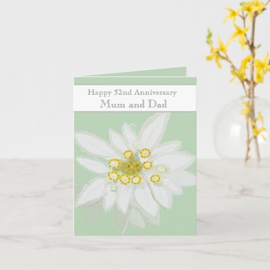 52周年記念結婚のエーデルワイス カード (黄色い花)