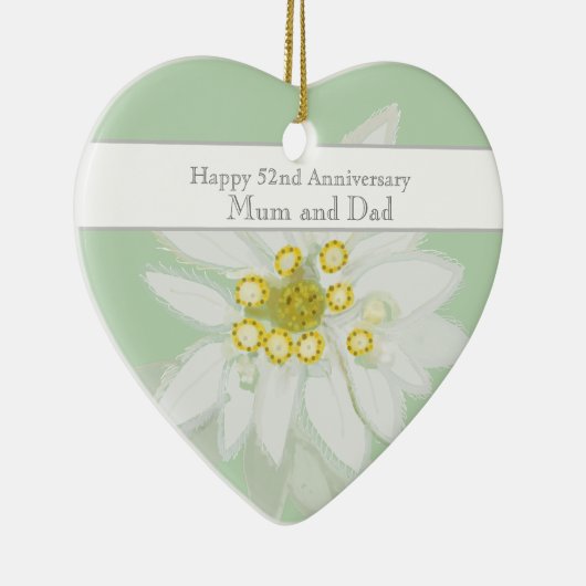 52周年記念結婚のエーデルワイス セラミックオーナメント (右)