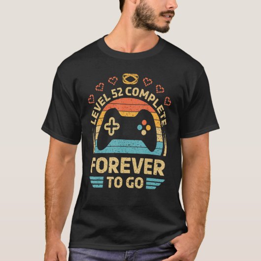 52回目の結婚記念日 ビデオゲームレベル52クリア Tシャツ (正面)