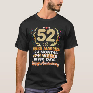 52年お結婚しためでとう52結婚周年記念 Tシャツ