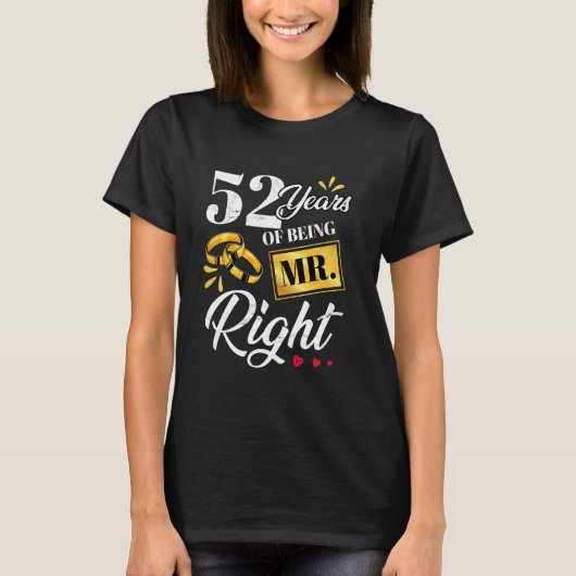 52年の右夫婦おもしろいの結婚A Tシャツ (正面)