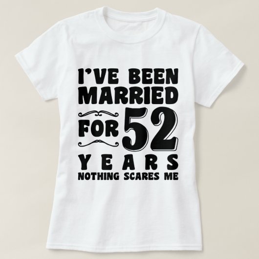 52年間の結婚記念日のプレゼント Tシャツ (デザイン正面)