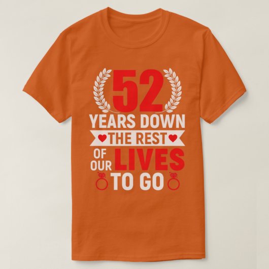 52年52周年52年52年の結婚G Tシャツ (デザイン正面)