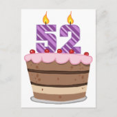 52歳のお誕生日ケーキ ポストカード (正面)