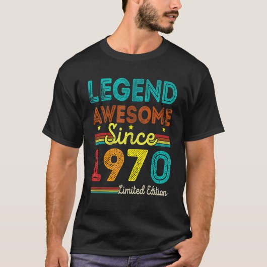 52歳のヴィンテージ素晴らし伝説1970年以降52t tシャツ (正面)