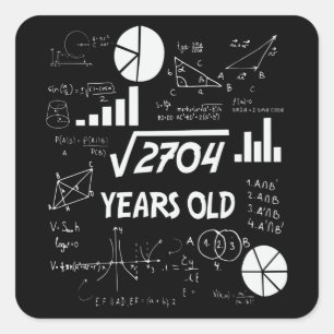 52歳の数学先生52nd誕生日ギフト スクエアシール