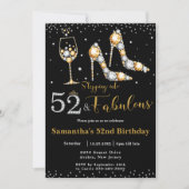52歳の素敵なハイヒール バブル 52歳の誕生日 招待状 (正面)