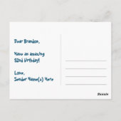 52歳の誕生日おめでとう：楽しいハート柄、虹色の52 ポストカード (裏面)