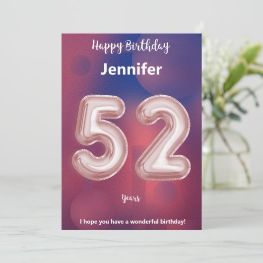 52歳の誕生日カード (スタンド正面)