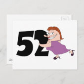 52歳の誕生日ギフト – 漫画おもしろいの誕生日 ポストカード (正面/裏面)