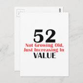 52歳の誕生日デザイン ポストカード (正面/裏面)