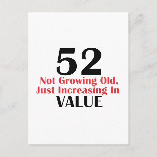 52歳の誕生日デザイン ポストカード (正面)