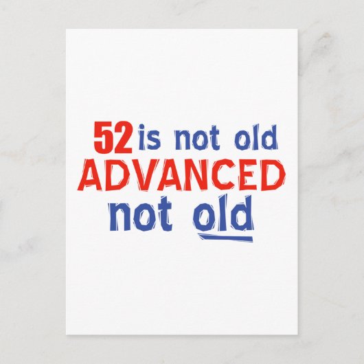 52歳の誕生日デザイン ポストカード (正面)