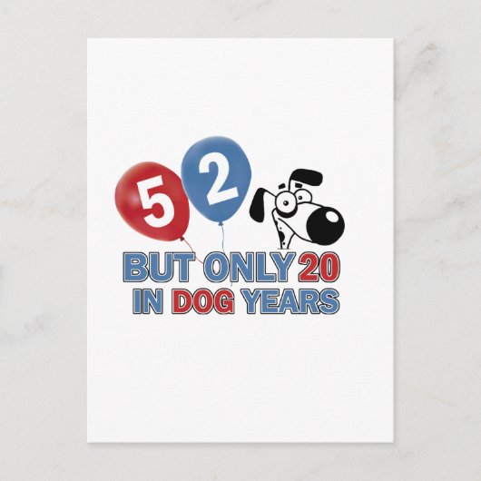 52歳の誕生日デザイン ポストカード (正面)