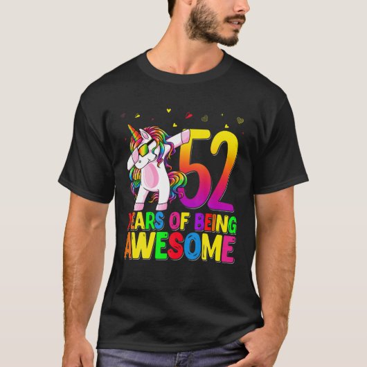 52歳の誕生日ユニコーンダービング52歳の誕生日 Tシャツ (正面)