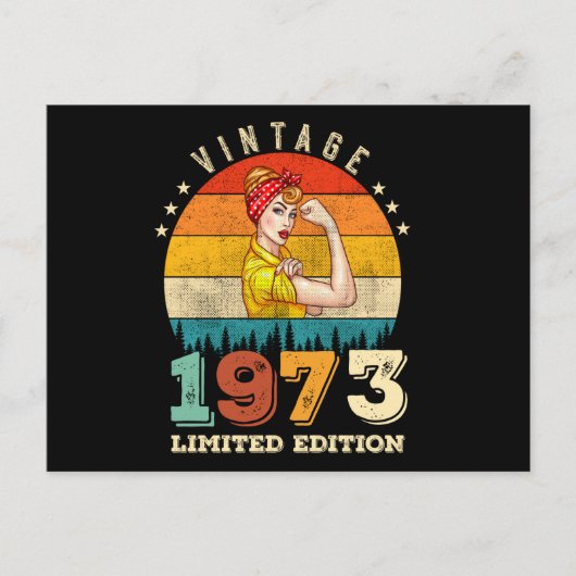 52歳の誕生日 1973 ヴィンテージ 52回目の誕生日 女性 ポストカード (正面)