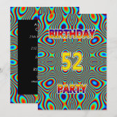 52歳サイケデリックの誕生日パーティーへの招待 招待状 (正面/裏面)