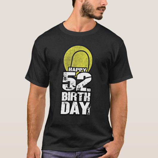 52歳ヴィンテージテニス52誕生日 Tシャツ (正面)