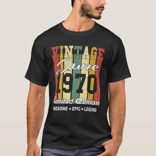52歳ヴィンテージ1970年6月限定52T Tシャツ (正面)