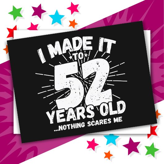 52歳皮肉なミーム 面白い52歳の誕生日 ポストカード