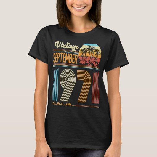 52歳誕生日ヴィンテージ1971年9月Home Tシャツ (正面)
