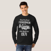 52歳魚釣り漁師1971 52誕生日 Tシャツ (正面フル)