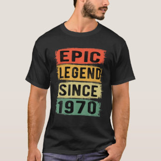 52歳Bday 1970 Epic Legend -ヴィンテージ52日 Tシャツ