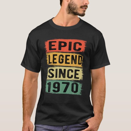 52歳Bday 1970 Epic Legend -ヴィンテージ52日 Tシャツ (正面)