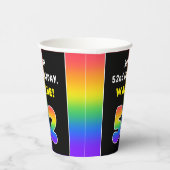 52番目の誕生日カラフル: Rainbow # 52,名前をカスタムする 紙コップ (右)