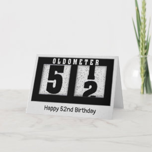 52番目の誕生日カード用の黒い走行距離計 カード