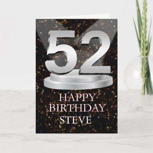52番目の誕生日スポットライト名刺追加 カード (正面)