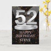 52番目の誕生日スポットライト名刺追加 カード (黄色い花)